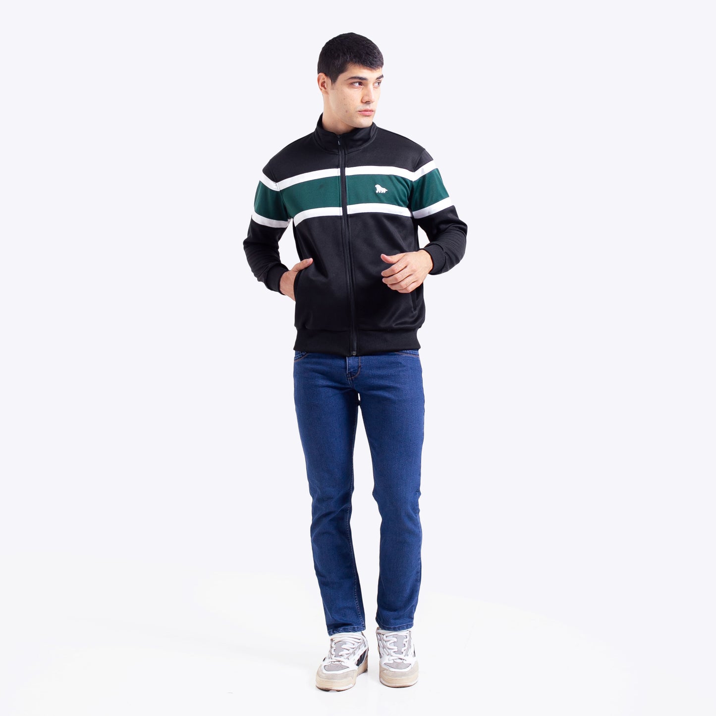 DELIRIUM Waffle Knit Colour Block Track Top Jacket