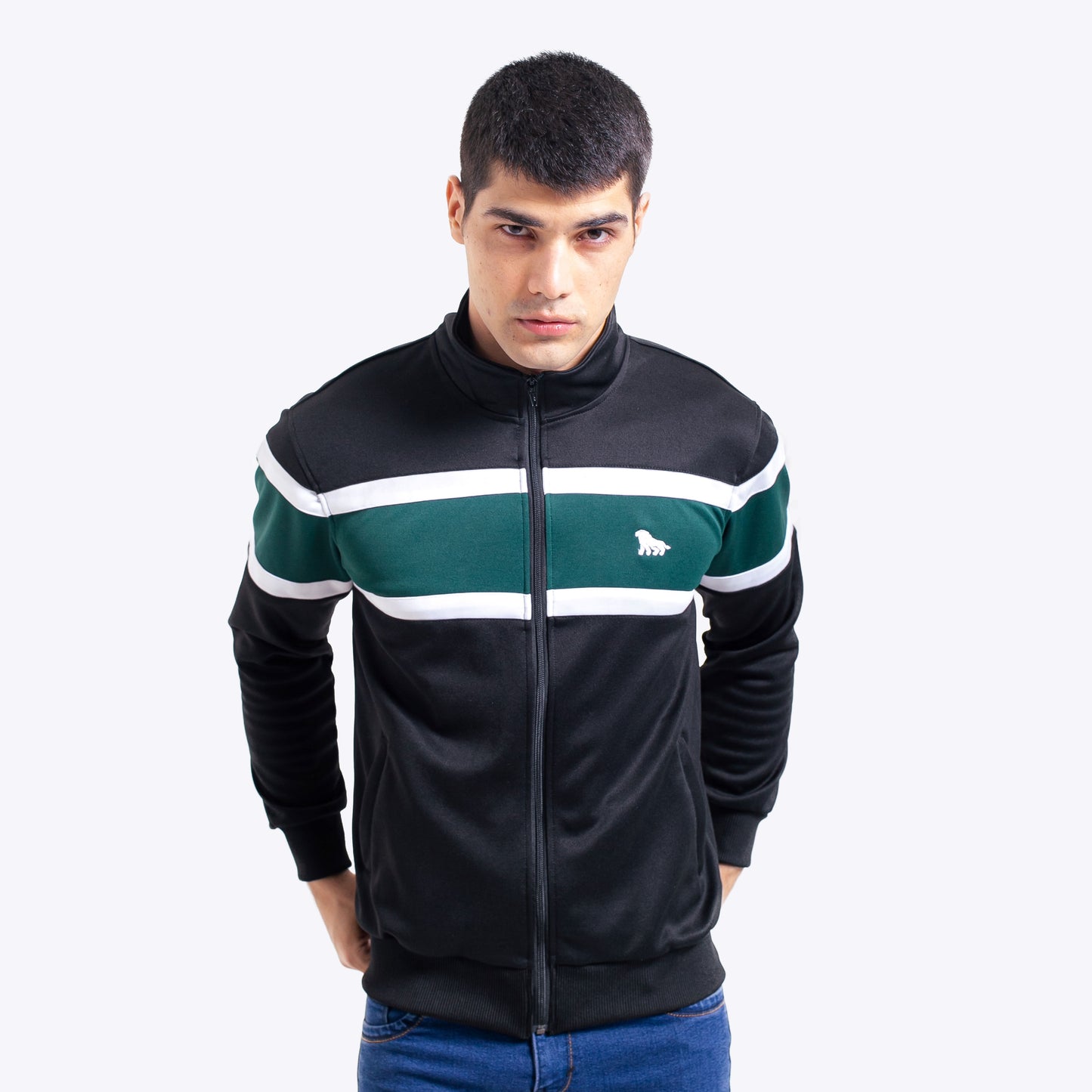 DELIRIUM Waffle Knit Colour Block Track Top Jacket