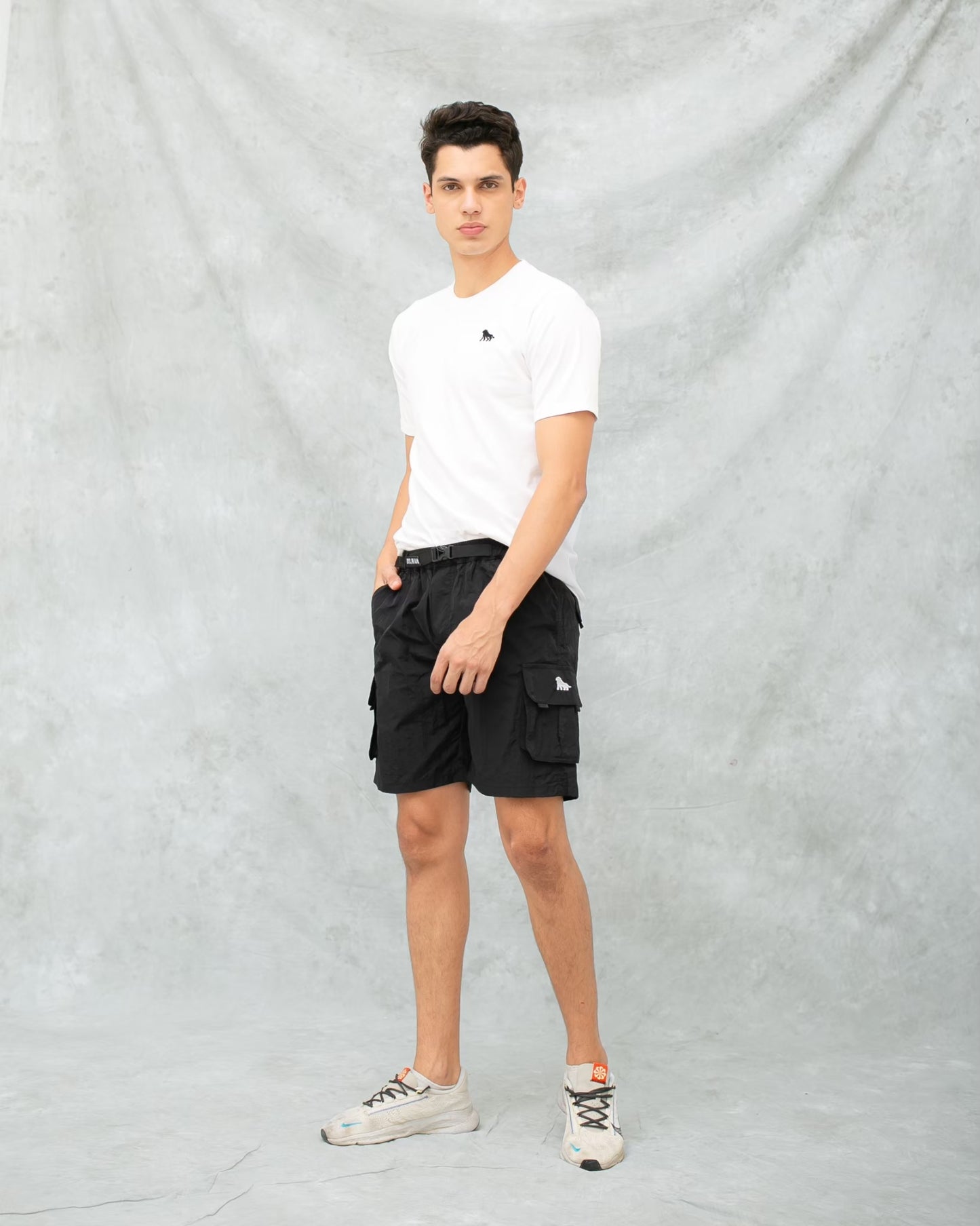 DELIRIUM Mount Tech Crinkle Cargo Short Pants - Black